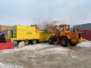 Красноярск. В городе начал работу снегоплавильный пункт